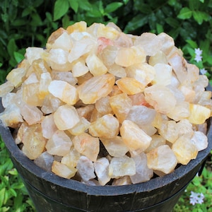 Golden Healer Quartz Rough Natural Stones: Choose Ounces or lb Bulk Wholesale Lots (Premium Quality &#39;A&#39; Grade Raw Yellow Hematoid Quartz)