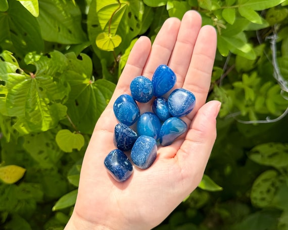 Blue Onyx Tumbled Stones: Choose How Many Pieces ('A' Grade Onyx Crystals)