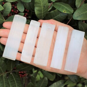 2.5 3 Selenite Sticks: Choose Amount 8 oz, 1 2 3 5 10 or 15 lb Bulk Wholesale Lot Mini Selenite Logs Crystal Sticks Wand Blade image 2