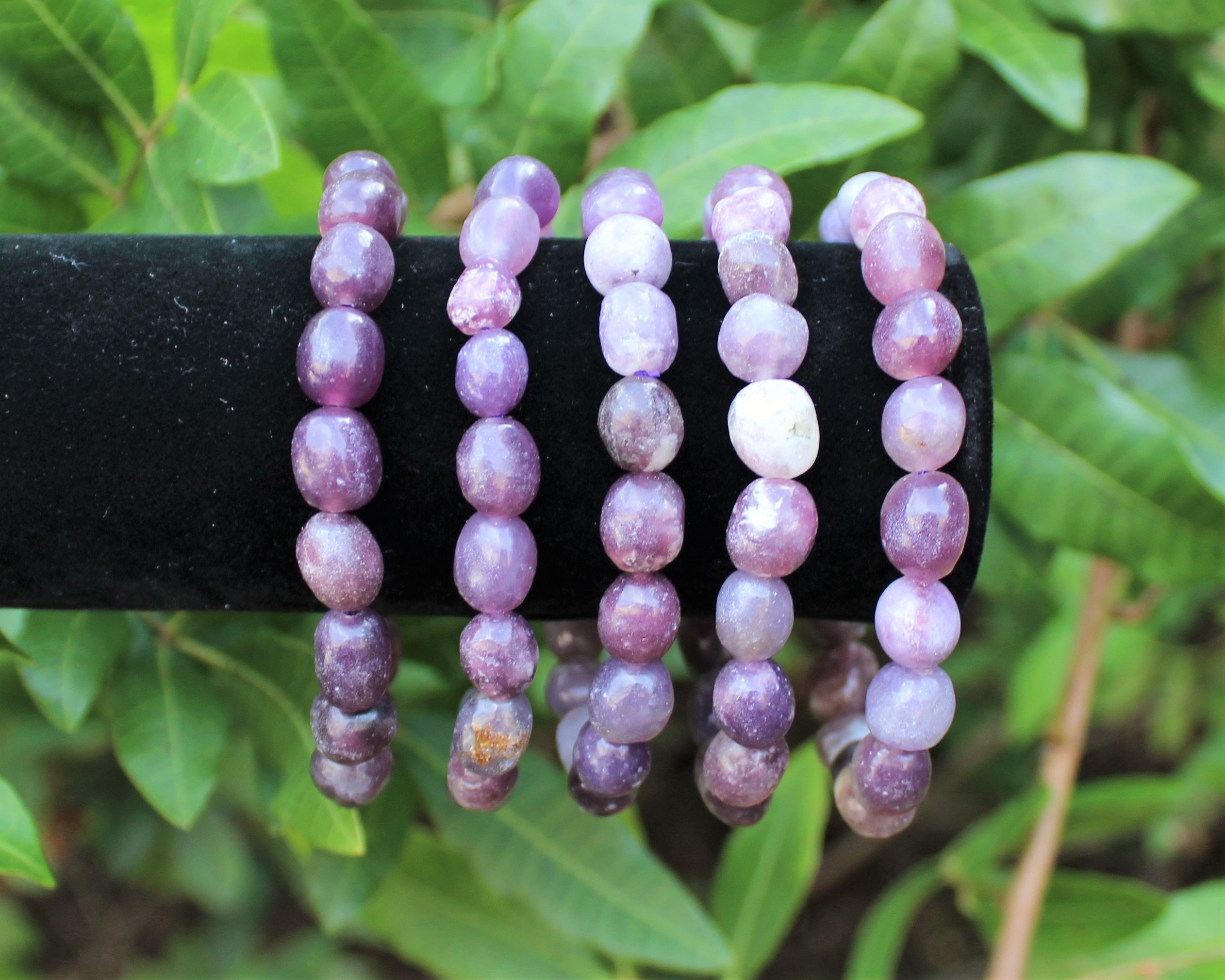 Lepidolite Tumbled Gemstone Bracelet: 6-8 Mm Stones | Etsy