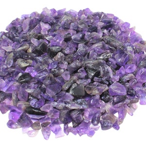 Amethyst Semi Tumbled Gemstone Mini Chips 5 - 10 mm: Choose Ounces or lb Loose Wholesale Bulk Lots (&#39;AAA&#39; Grade Amethyst Crystal Chips)