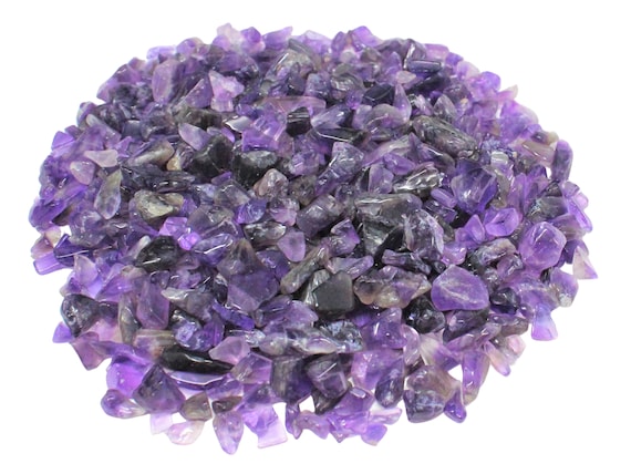 Amethyst Semi Tumbled Gemstone Mini Chips 5 - 10 mm: Choose Ounces or lb Loose Wholesale Bulk Lots ('AAA' Grade Amethyst Crystal Chips)