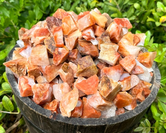 Red Aventurine Rough Natural Stones: Choose Ounces or lb Bulk Wholesale Lots (Premium Quality 'A' Grade Red Aventurine Crystals)