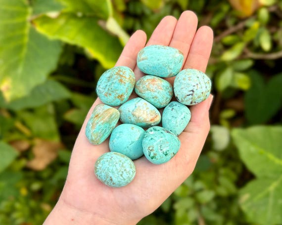 Peruvian Turquoise Tumbled Stones: Choose How Many Pieces (Premium Quality 'A' Grade Turquoise from Peru)