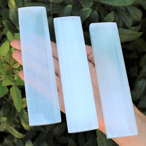 6" Polished Selenite Charging Station, Selenite Crystal Ruler - Choose How Many (Crystal Cleaning, Charging & Purification)