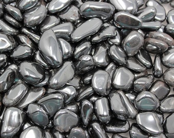 Hematite Tumbled Stones: Choose Ounces or lb Bulk Wholesale Lots (Premium Quality 'A' Grade)