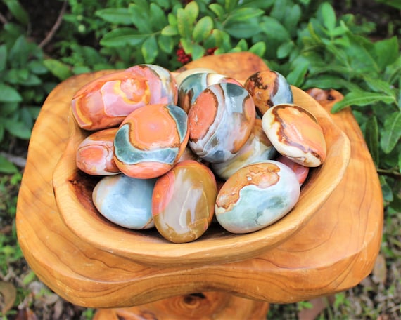 Polychrome Jasper Hand Polished Stones Wholesale Bulk Lots ('A' Grade Polished Desert Jasper Pebbles, Palm Stones)