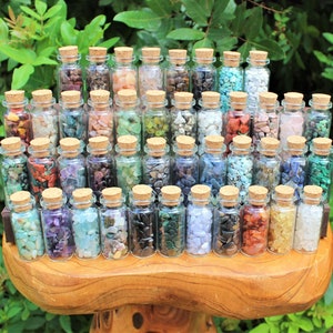 AAA Grade Gemstone Chips - Large 2" Display Bottles "AAA" Grade, Huge Range - Choose Your Crystal (Crystal Chip Bottles)