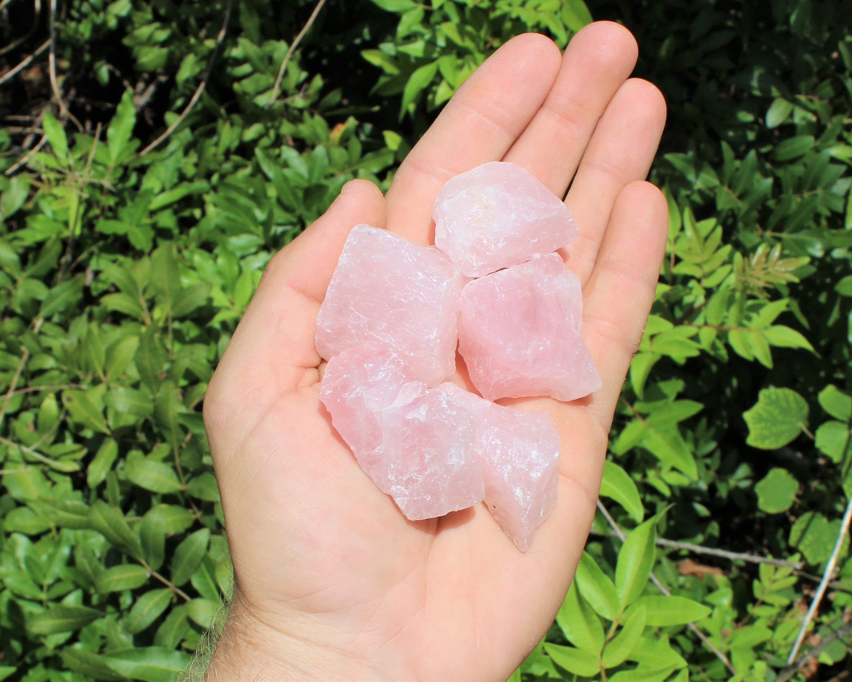 3 lb Bulk Lot Raw Rose Quartz Natural Stones (Natural Rose Quartz