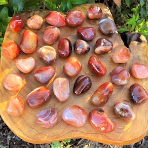LARGE Carnelian Tumbled Stones, 1.5 - 2.5&quot;: Choose Ounces or lb Bulk Wholesale Lots (Premium Quality &#39;A&#39; Grade)