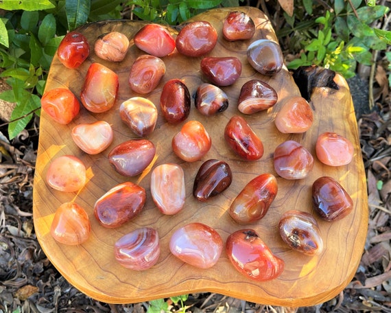 LARGE Carnelian Tumbled Stones, 1.5 - 2.5": Choose Ounces or lb Bulk Wholesale Lots (Premium Quality 'A' Grade)