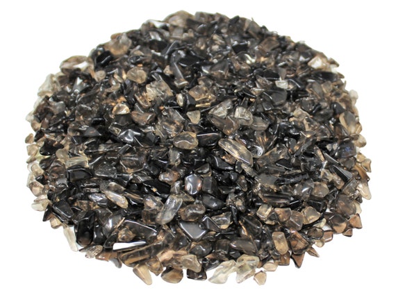 Smoky Quartz Semi Tumbled Gemstone Mini Chips 4 - 7 mm: Choose Ounces or lb Loose Wholesale Bulk Lots ('AAA' Grade, Smokey Quartz Chips)