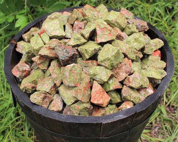 Unakite Rough Natural Stones: Choose Ounces or lb Bulk Wholesale Lots (Premium Quality 'A' Grade Raw Unakite Crystals)
