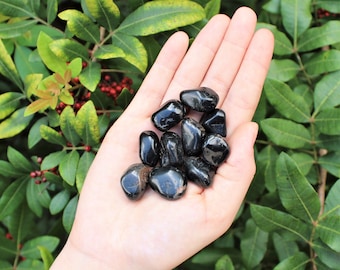 Black Onyx Tumbled Stones: Choose How Many Pieces (Premium Quality 'A' Grade)