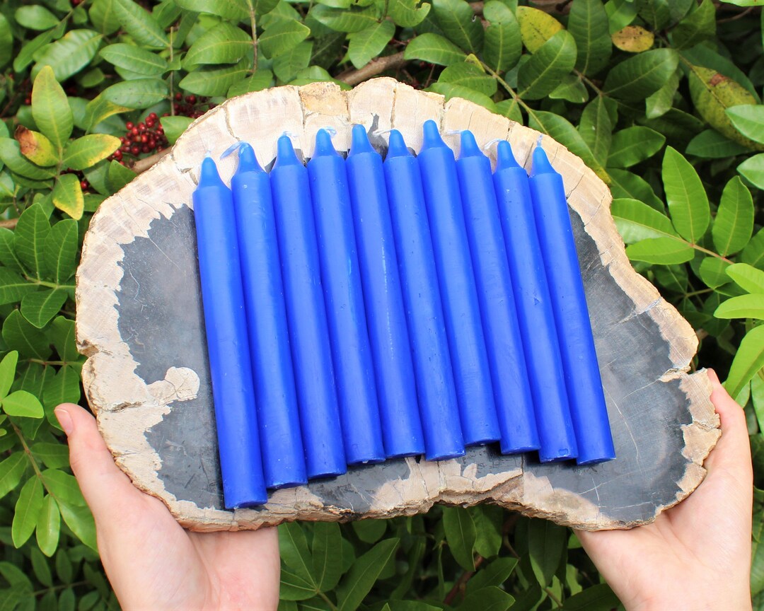 Blue Taper Candles, LARGE 6 Candles Choose How Many Bulk Wholesale