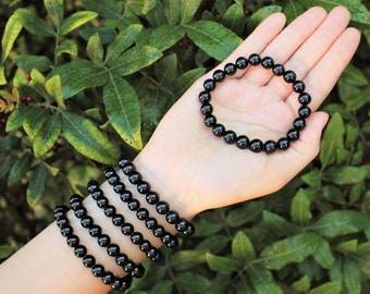 Rainbow Obsidian Bead Bracelet - 8mm Crystal Bracelet - Genuine Gemstone Jewelry Gift for Her