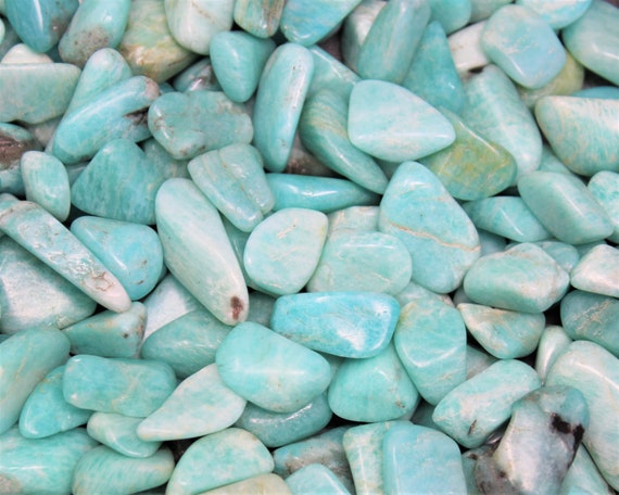 Amazonite Tumbled Stones: Choose Ounces or lb Bulk Wholesale Lots (Premium Quality 'A' Grade)
