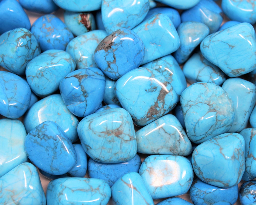 Blue Howlite Tumbled Stones Choose Ounces or Lb Bulk Wholesale Lots premium Quality A Grade Etsy