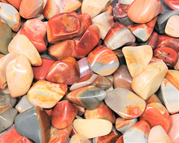 Polychrome Jasper Tumbled Stones: Choose Ounces or lb Bulk Wholesale Lots (Premium Quality 'A' Grade, Desert Jasper)