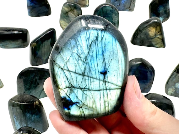 Small Polished Labradorite Freeforms, 3 - 4 oz High Flash Free Standing Display Specimens (Crystal Gifts, Home Decor)