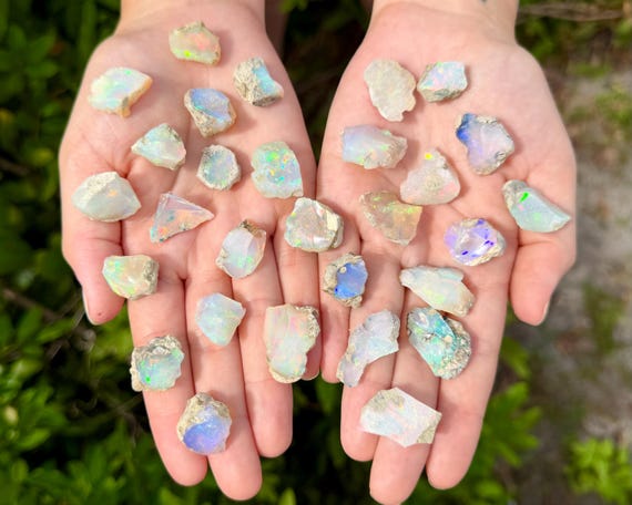 Natural Ethiopian Opal Rough Crystals - AA Grade Raw Opal Specimens - Choose Your Size