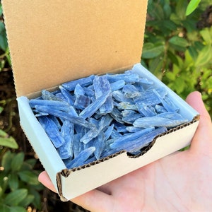 Blue Kyanite Blades 1/2 lb Box Lot (Premium Quality 'A' Grade Kyanite Crystals, Gift Box)