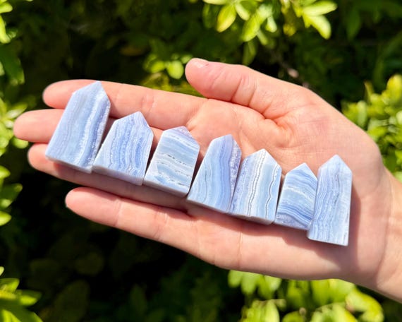 Blue Lace Agate Obelisk - AAA Grade Crystal Tower, 1–1.75" 4-Sided Gemstone Point