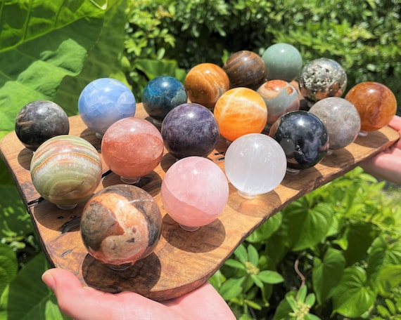 Large Crystal Spheres / Stunning 1.5 - 2" Polished Spheres - Choose Your Gemstone (Premium Quality Spheres, Crystal Ball, Home Decor)