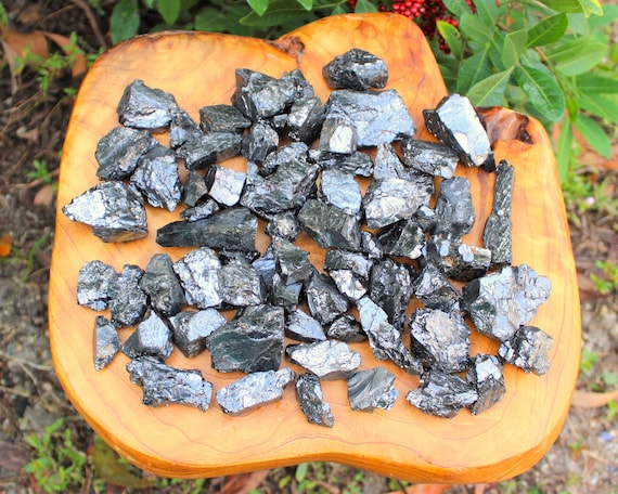 Elite Shungite From Russia - Rare AAA Grade Premium Quality Noble Shungite Crystals - Choose Oz or lb Bulk Wholesale Lots (EMF Protection)
