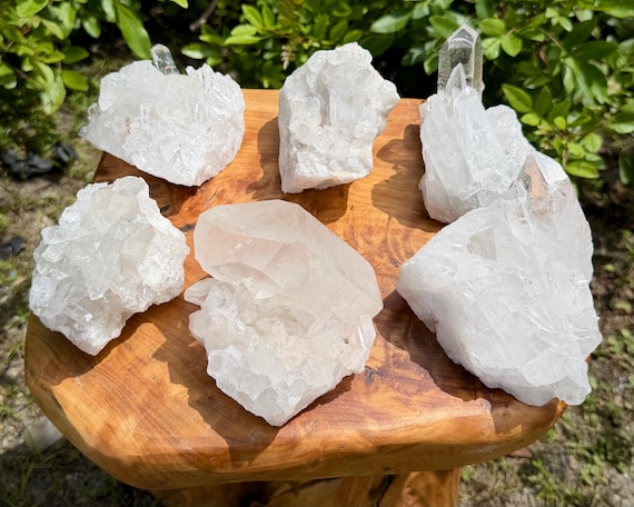 LARGE Natural Clear Quartz Crystal Clusters - Choose Size ('A' Grade Quartz Druze From Brazil)