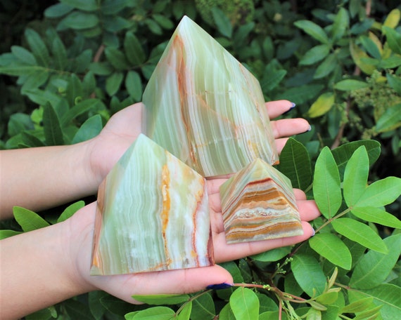 2" 3" or 4" Green Onyx Crystal Pyramid: Choose Size! ('A' Grade, Green Onyx Pyramid, Stone Pyramid, Natural Green Onyx, Home Decor)