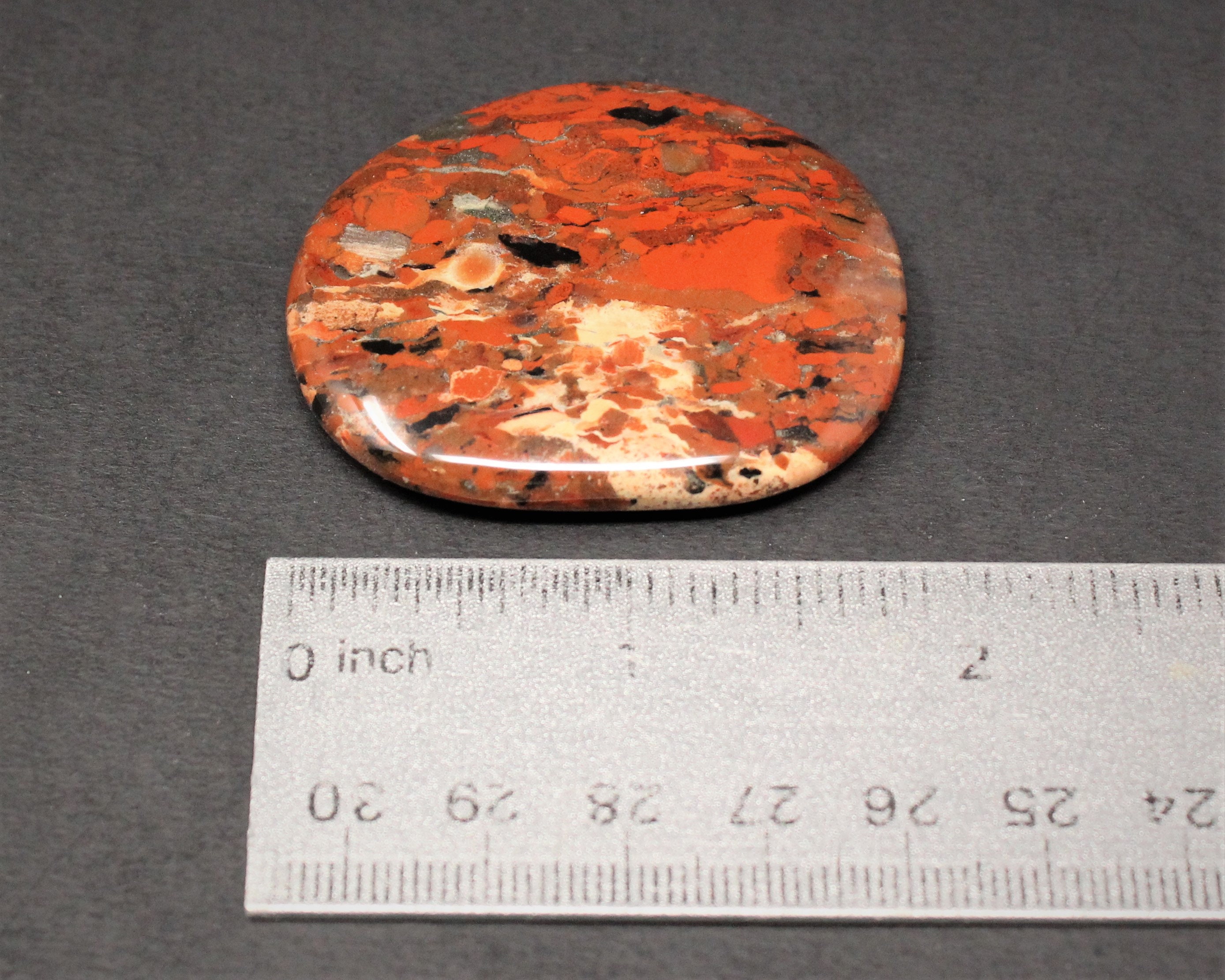 Poppy Jasper Pocket Palm Stone MEDIUM (Jasper Pocket Stone, Worry Stone
