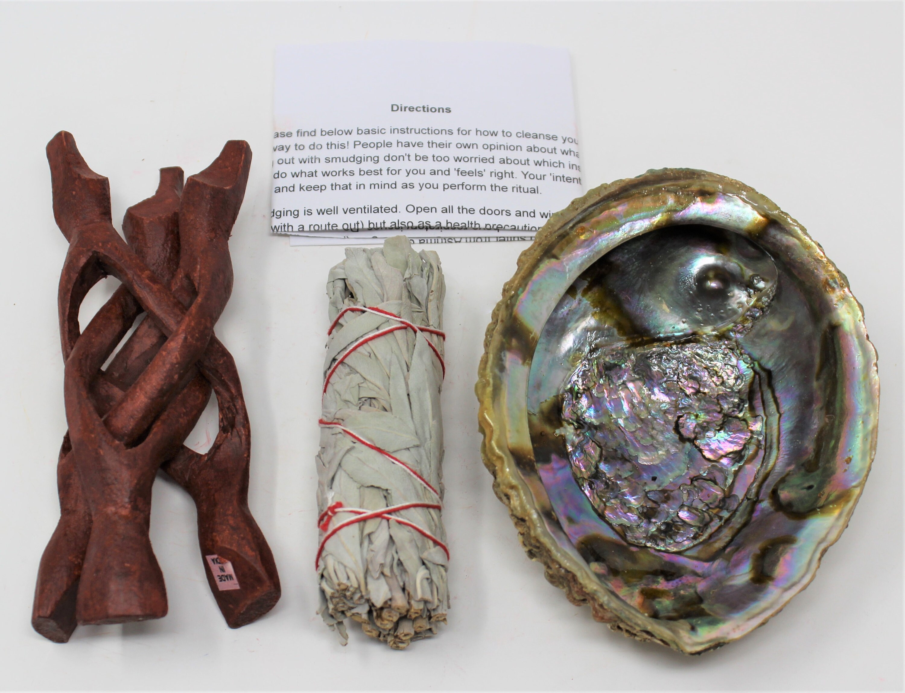 Smudge Kit Premium Abalone Shell White Sage Smudge Stick 6