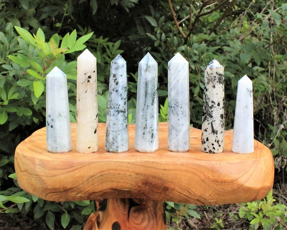 Quartz with Tourmaline Obelisk, 2.75 - 3.5" (8-Sided Natural Quartz Crystal Tower)