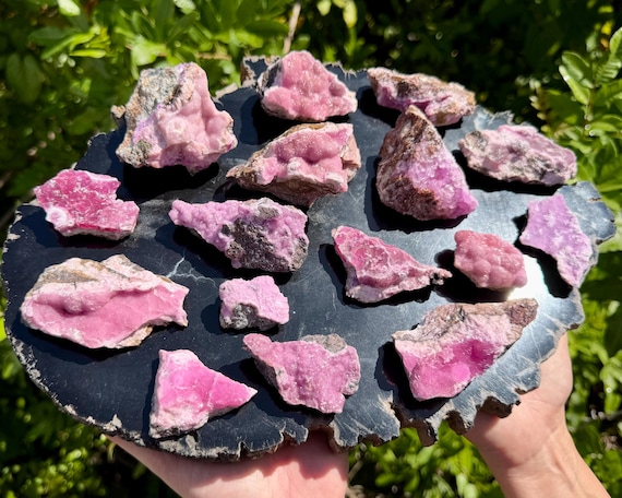 Natural Pink Cobaltoan Calcite Crystal Clusters, 'A' Grade Raw Mineral Specimens From Morocco - Choose Size