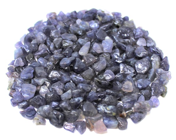 Iolite Semi Tumbled Gemstone Mini Chips 5 - 15 mm: Choose Ounces or lbs Loose Wholesale Bulk Lots (Premium Quality Iolite Chips)