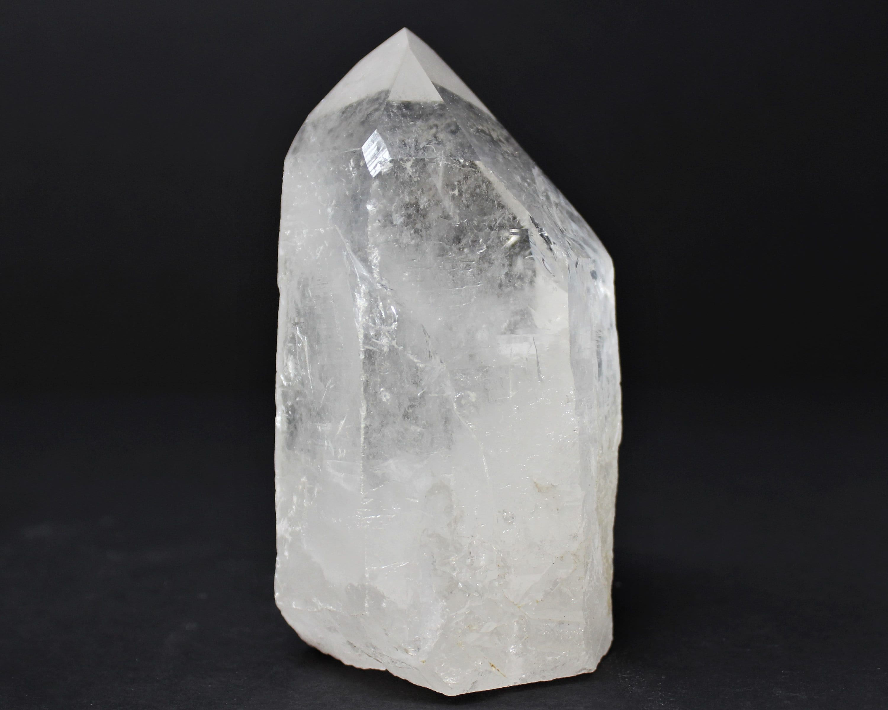 Quartz Crystal Point with Cut Base Free Standing Choose Size Etsy