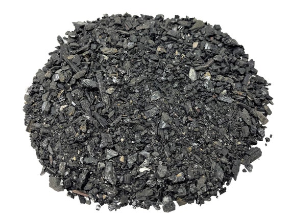 Black Tourmaline Sand, Mini Chips 1 - 4 mm: Choose Ounces or lb Loose Wholesale Bulk Lots (Fine Crushed Black Tourmaline Crystal Chips)