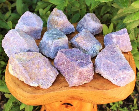 Jumbo Rough Lepidolite Natural Stones: Choose Size ('A' Grade LARGE Premium Quality Lepidolite Specimens, Purple Lepidolite From Brazil)