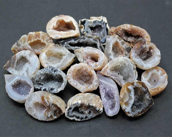 Small Natural Oco Agate Geodes Wholesale Bulk Lots - 'A' Grade Agate Crystal Druze Halves