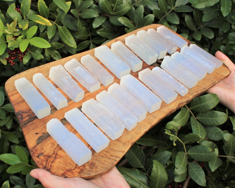 2.5 3 Selenite Sticks: Choose Amount 8 oz, 1 2 3 5 10 or 15 lb Bulk Wholesale Lot Mini Selenite Logs Crystal Sticks Wand Blade image 5