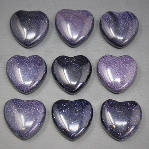 Blue Goldstone Heart 1 Choose How Many 'A' Grade Premium Quality Blue Goldstone Crystal Hearts image 2