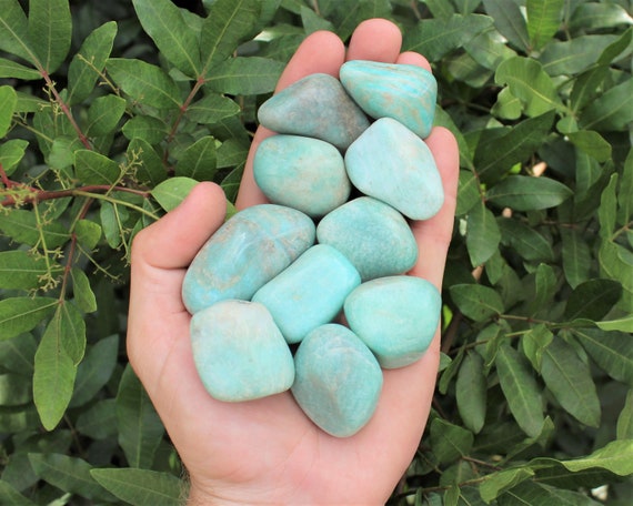 LARGE Amazonite Tumbled Stones, 1 - 2": Choose How Many Pieces (Premium Quality 'A' Grade)