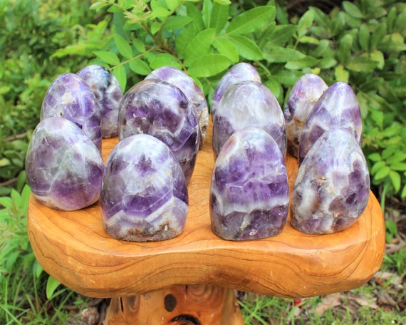 Amethyst Freeform: Polished Chevron Amethyst Free Standing Display Specimens - Choose Size (High Quality Amethyst Crystal Home Decor)