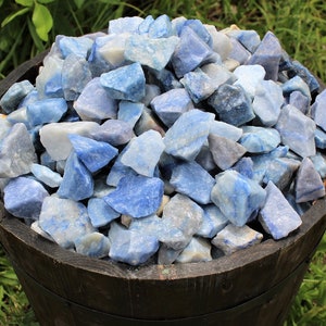 Rough Natural Blue Quartz Stones: Choose Ounces or lb Bulk Wholesale Lots (Premium Quality &#39;A&#39; Grade Blue Quartz Crystals)
