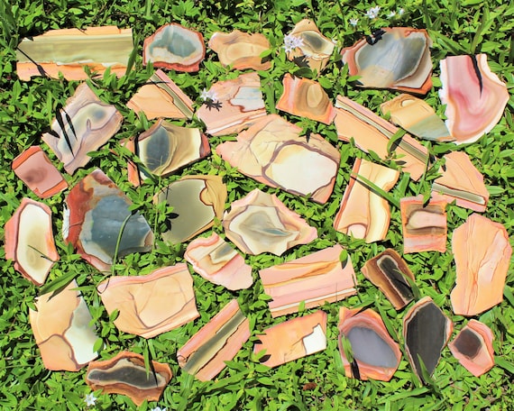 Polychrome Jasper Slab Wholesale Bulk Lots - Choose Amount ('AAA' Grade Display Specimen Quality, Desert Jasper Slice, Desert Jasper Slab)