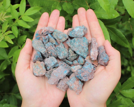 Blue Apatite Rough Natural Chips, 0.5 - 1.25": Choose Amount Wholesale Bulk Lots ('A' Grade Raw Blue Apatite Crystals)