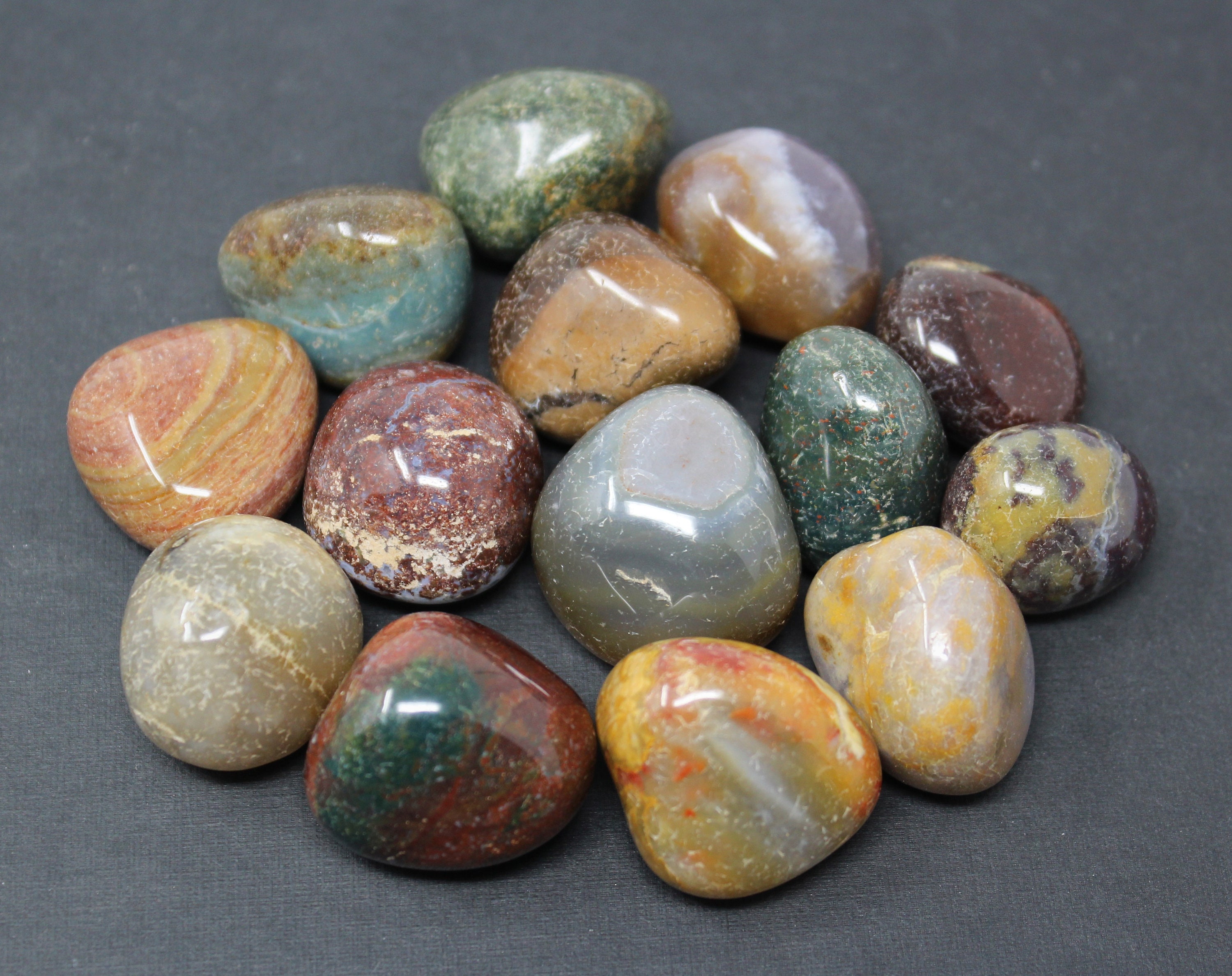 Fancy Jasper Tumbled Stones: Choose 2 oz, 4 oz, 8 oz or 1 lb Bulk Lots
