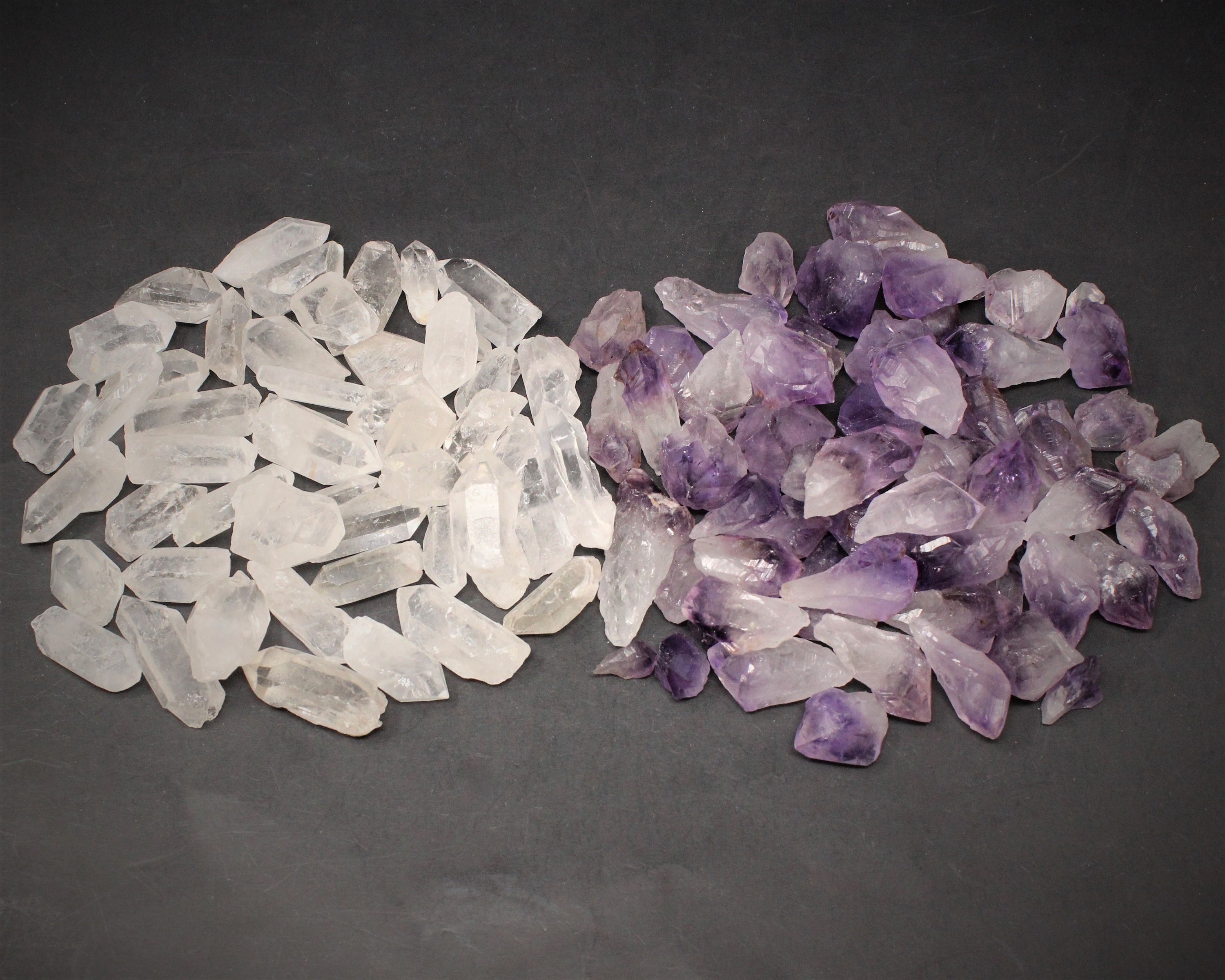 Amethyst Points & Clear Quartz Points, Mixed Bulk Lots Choose 4 oz, 8