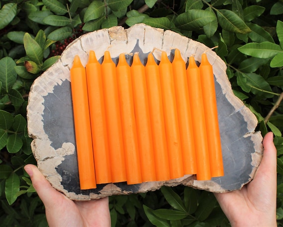 Orange Taper Candles, LARGE 6" Candles: Choose How Many Bulk Wholesale Lots